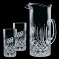 30 Oz. Crystal Denby Pitcher w/ 2 Hiball Glasses